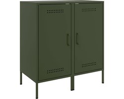 vidaXL - Dressoirs - 2 - st - 36x39x79 - cm - staal - olijfgroen