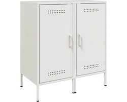 vidaXL - Dressoirs - 2 - st - 36x39x79 - cm - staal - wit