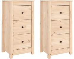 vidaXL - Dressoirs - 2 - st - 40x35x80 - cm - massief - grenenhout