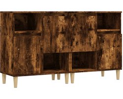 vidaXL Dressoirs 2 st 60x35x70 cm bewerkt hout gerookt eikenkleurig