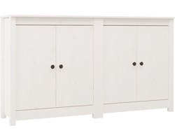 vidaXL - Dressoirs - 2 - st - 70x35x80 - cm - massief - grenenhout - wit