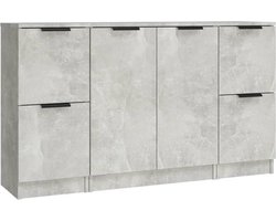 vidaXL - Dressoirs - 3 - st - bewerkt - hout - betongrijs