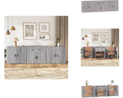 vidaXL - Dressoirs - 3 - st - bewerkt - hout - grijs - sonoma - eikenkleurig