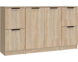 vidaXL - Dressoirs - 3 - st - bewerkt - hout - sonoma - eiken