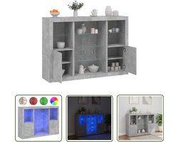 vidaXL Dressoirs met LED-verlichting 3 st bewerkt hout betongrijs - Dynamische Sleutel - Sleutelmaten - Gereedschap Mechanica - Drapers Tools - Klikmechanisme