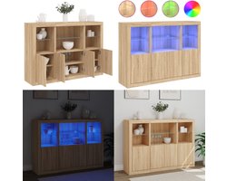 vidaXL Dressoirs met LED-verlichting 3 st bewerkt hout sonoma eiken - Dressoir - Dressoirs - Buffet - Dressoirkast