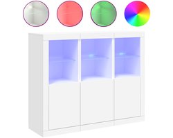vidaXL - Dressoirs - met - LED-verlichting - 3 - st - bewerkt - hout - wit