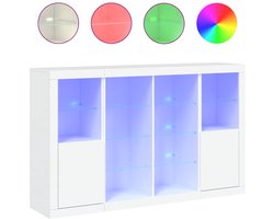 vidaXL - Dressoirs - met - LED-verlichting - 3 - st - bewerkt - hout - wit
