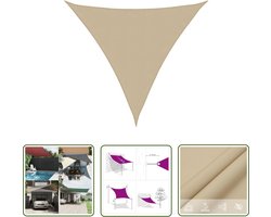 vidaXL Driehoekig Zonnescherm - Zonnescherm - Zonnescherm driehoekig 3,6x3,6x3,6 m oxford stof beige - Outdoor Decoratie - Tuindecoratie - Patio Scherm