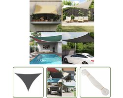 vidaXL Driehoekig Zonnescherm - Zonnescherm - Zonnescherm driehoekig 4x4x5,8 m oxford stof antracietkleurig - Outdoor Decoratie - Tuindecoratie - Patio Dekking