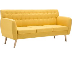 vidaXL - Driezitsbank - 172x70x82 - cm - stof - geel