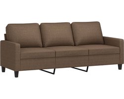 vidaXL Driezitsbank 180 cm - Bruin Stof 3 Zits Bank - Bankstellen - Salon Meubilair - Bruine Bank - Lederlook Bank
