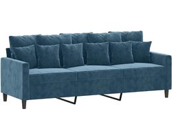 vidaXL - Driezitsbank - 180 - cm - fluweel - blauw
