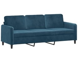 vidaXL - Driezitsbank - 180 - cm - fluweel - blauw