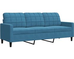 vidaXL - Driezitsbank - 180 - cm - fluweel - blauw