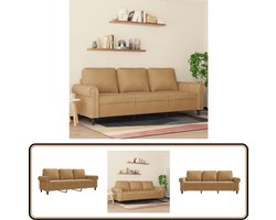 vidaXL Driezitsbank 180 cm fluweel bruin - 3-zitsbank - 3-zitsbanken - Bank - Sofa