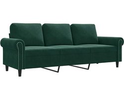 vidaXL - Driezitsbank - 180 - cm - fluweel - donkergroen