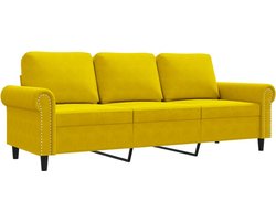 vidaXL - Driezitsbank - 180 - cm - fluweel - geel