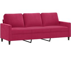 vidaXL - Driezitsbank - 180 - cm - fluweel - wijnrood