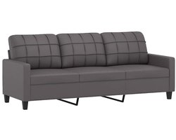 vidaXL - Driezitsbank - 180 - cm - kunstleer - grijs