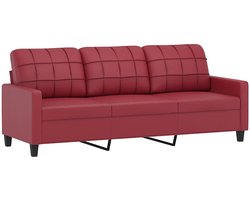 vidaXL - Driezitsbank - 180 - cm - kunstleer - wijnrood
