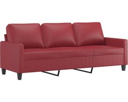 vidaXL - Driezitsbank - 180 - cm - kunstleer - wijnrood