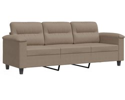 vidaXL - Driezitsbank - 180 - cm - microvezelstof - taupe