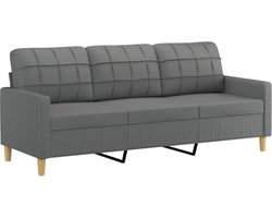 vidaXL - Driezitsbank - 180 - cm - stof - donkergrijs