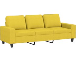 vidaXL - Driezitsbank - 180 - cm - stof - lichtgeel