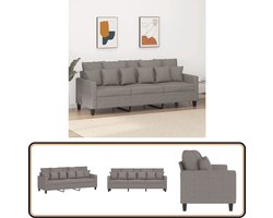 vidaXL Driezitsbank - 180 cm - Stof - Taupe 3 Zits Bank - Lounge Bank - Banks Kopen - Fauteuils - Woonkamer Meubels