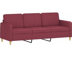 vidaXL - Driezitsbank - 180 - cm - stof - wijnrood