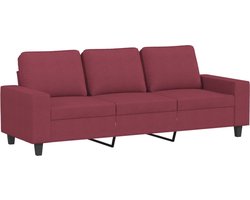 vidaXL - Driezitsbank - 180 - cm - stof - wijnrood