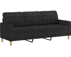 vidaXL - Driezitsbank - 180 - cm - stof - zwart