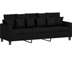 vidaXL - Driezitsbank - 180 - cm - stof - zwart