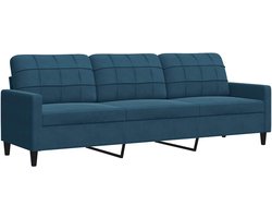 vidaXL - Driezitsbank - 210 - cm - fluweel - blauw