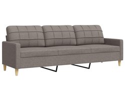 vidaXL - Driezitsbank - 210 - cm - stof - taupe