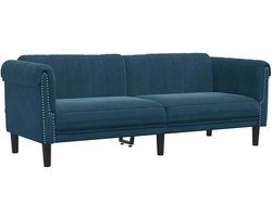 vidaXL - Driezitsbank - fluweel - blauw