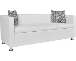 vidaXL - Driezitsbank - kunstleer - wit