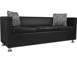 vidaXL - Driezitsbank - kunstleer - zwart