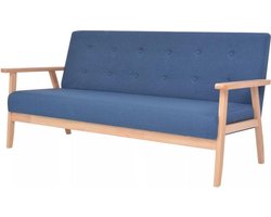 vidaXL - Driezitsbank - stof - blauw