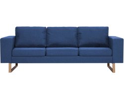 vidaXL - Driezitsbank - stof - blauw