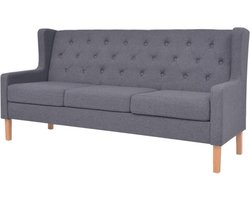 vidaXL - Driezitsbank - stof - grijs