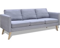 vidaXL - Driezitsbank - stof - lichtgrijs