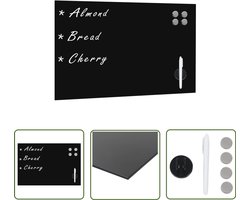 vidaXL Droge Wasbord - Magnetisch Whiteboard - Schoolbord voor aan de wand magnetisch 60x40 cm glas - Glas Whiteboard - Bureau Artikelen - Kantoorartikelen