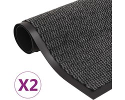 vidaXL - Droogloopmatten - 2 - st - rechthoekig - getuft - 90x150 - cm - antraciet