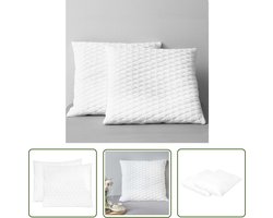 vidaXL Drukkingsverlagend Kussen - Traagschuim Kussens - Kussens 2 st 70x60x14 cm traagschuim - Nekopsteund Kussen - Slaapcomfort - Viscoschuim