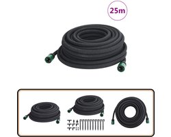 vidaXL Druppelslang 25m - Zwart - Compleet Set Druppelslang - Irrigatieslang - Tuinslang - Bewateringsysteem - Tuinaccessoires