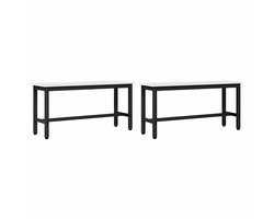 vidaXL - Eetbank - 2 - pcs - Wit - 100 - x - 32,5 - x - 49 - cm - Massief - grenenhout