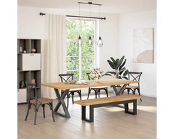 vidaXL Eetbank NOAIN - U-vormige poten - 180x40x45 cm Eetbank - Massief Hout - Keukenbank - Salontafel - Dining Table
