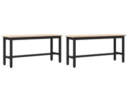 vidaXL - Eetbanken - 2 - pcs - Naturel - 100 - x - 32,5 - x - 49 - cm - Massief - grenenhout